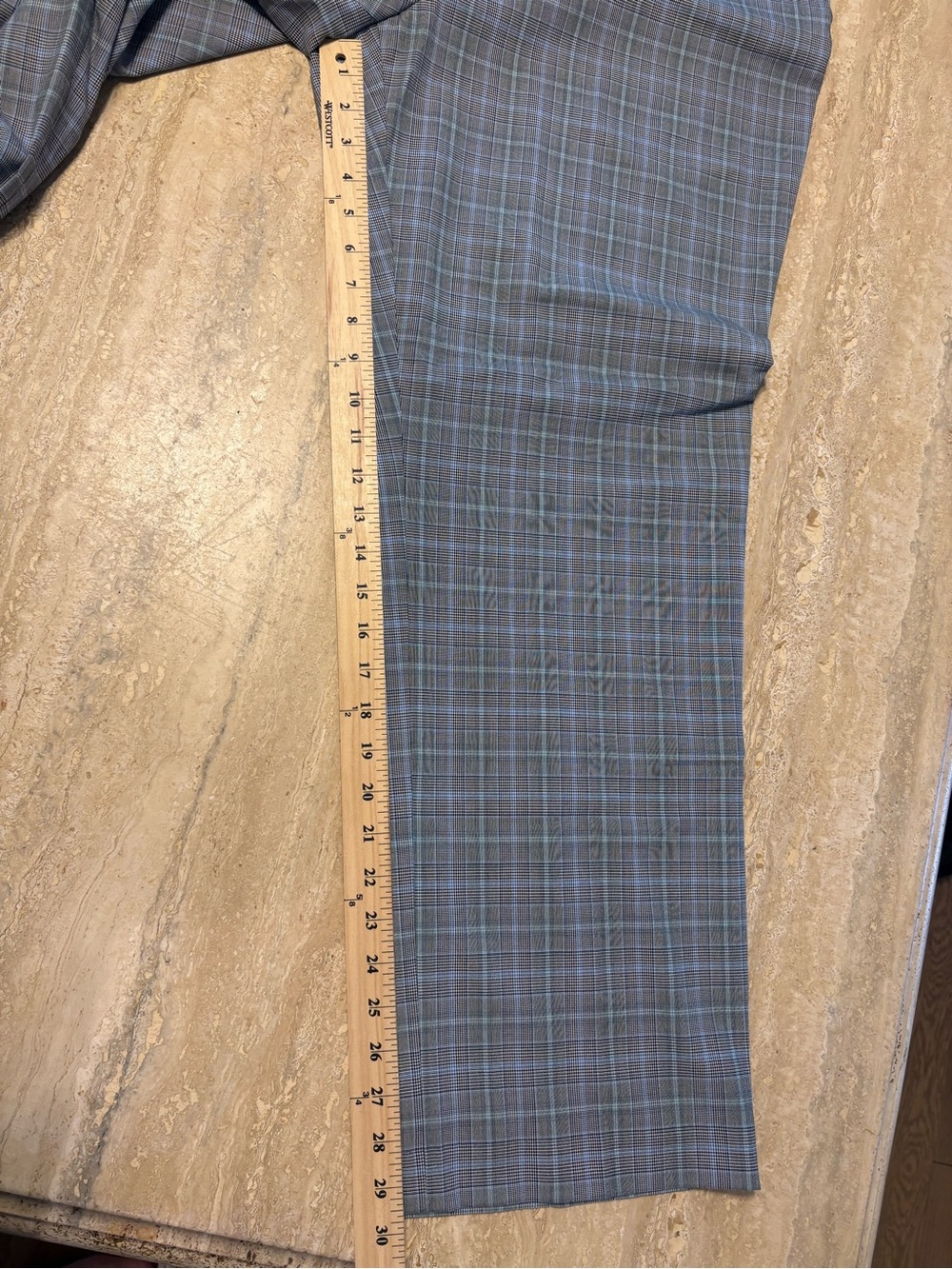 NWT Talbots Glen Plaid Ankle Dress Pants | Size 18 | Grey Blue Check Trousers - Picture 5 of 8